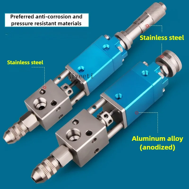 Pneumatic Micrometer UV Glue Dispenser Valve Precision Thimble Dispensing Valve Dispensing Tools Precision