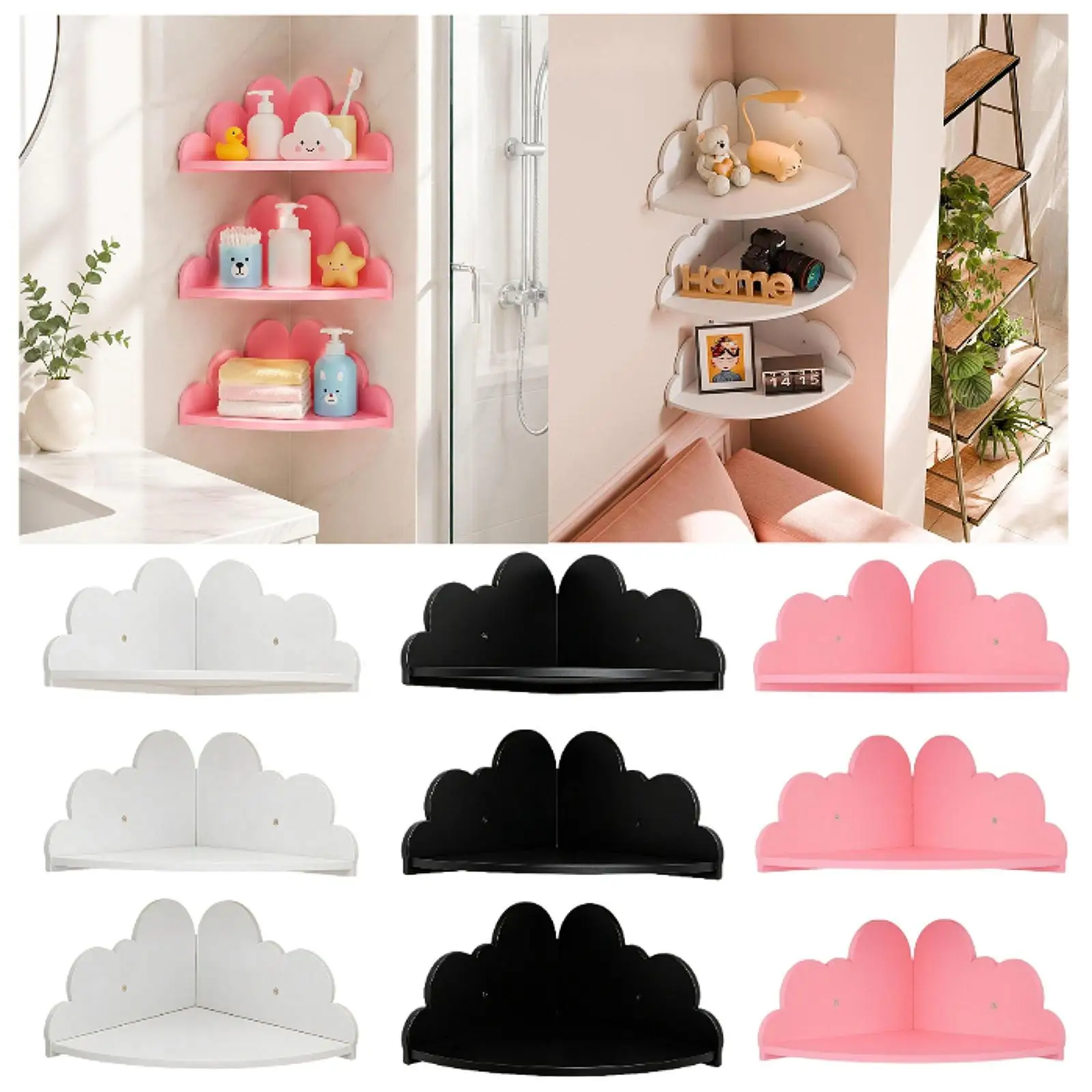 Cloud Design Wall Shelf Space Saving Corner Floating Shelves for Bedroom Living Room Room Decoration