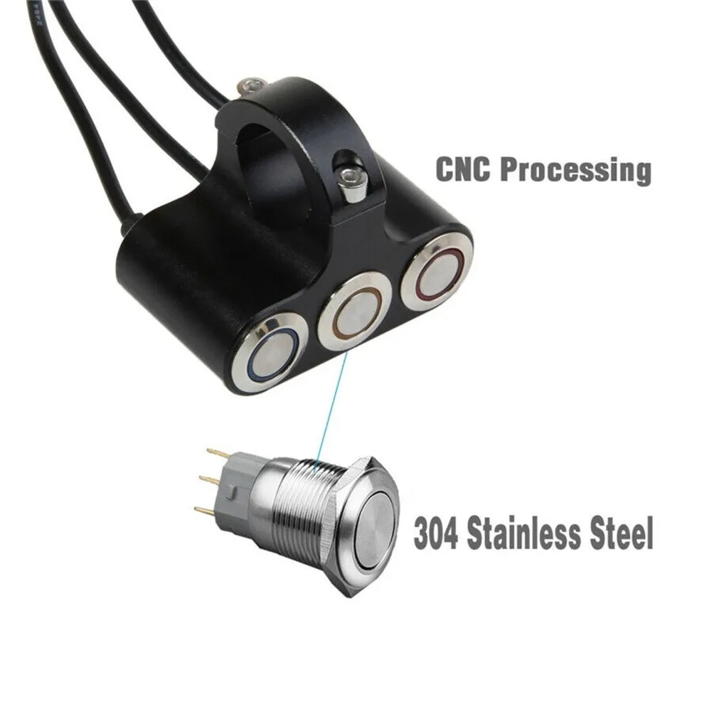 Motorcycle Handlebar Switch Manual-return/Lock Button Can Be Used For General Lights Hazard Light Fog Light For 22mm Handlebar