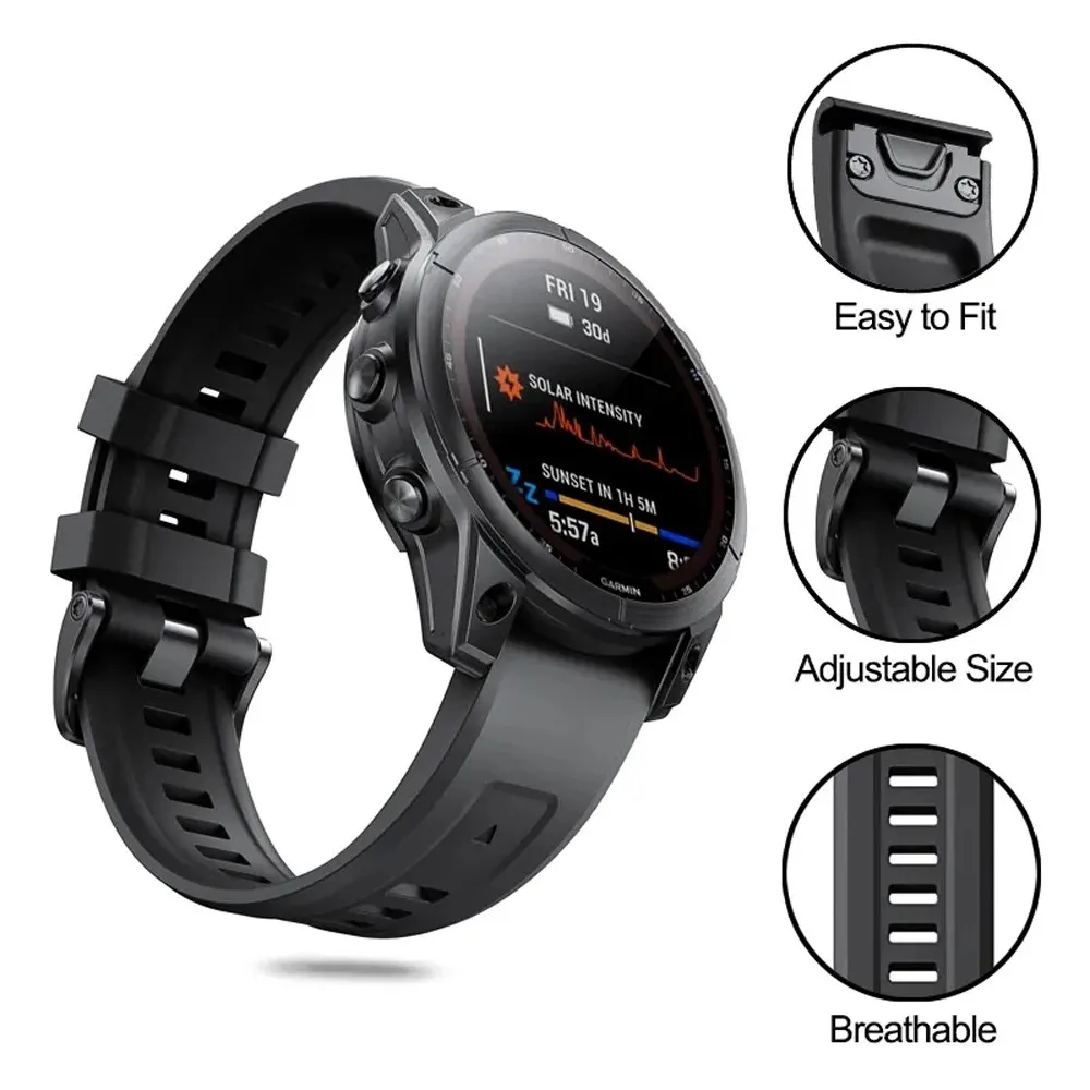 22 مللي متر 26 مللي متر حزام الساعات ل Garmin Fenix 8 51 مللي متر 47 مللي متر ، Fenix 7 7X Pro ، Fenix 6 6X Pro ، Fenix 5 5X Plus سوار حزام QuickFit