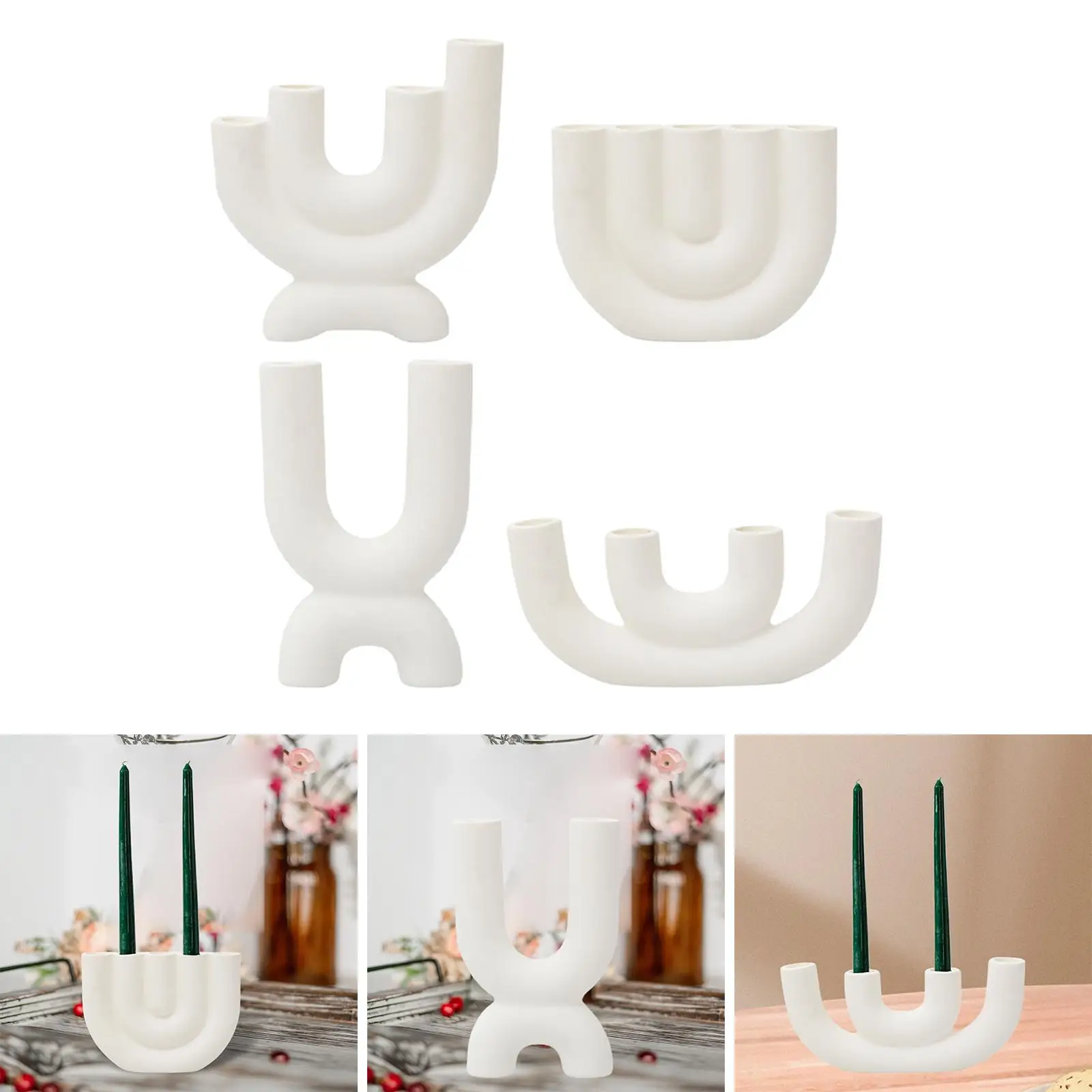 Taper Candle Holders Centerpiece for Dinner Table Christmas Romantic