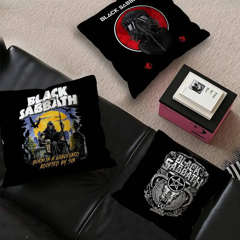 B-Black S-Sabbath Metal Band Cushion Cover Decorative Pillow Sofa Home Decor case pillow cases 5
