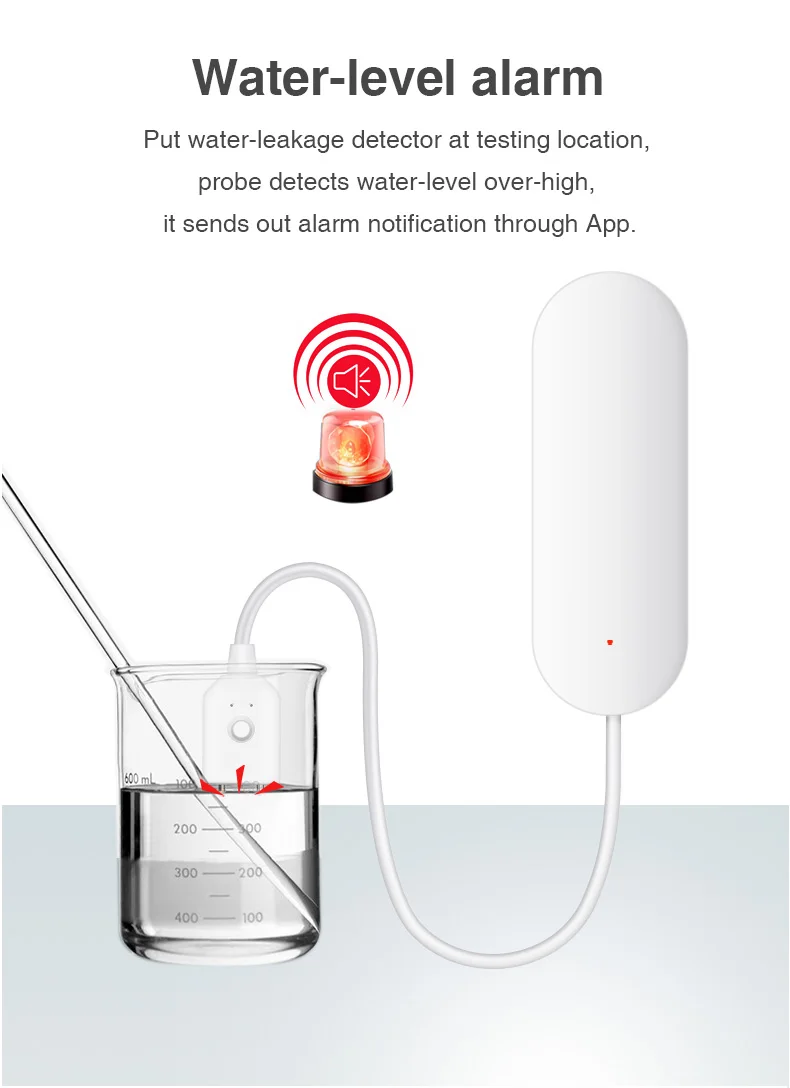 Ewelink Zigbee3.0 Water Sensor Alarm Water Leak Detector Flood Alert Overflow Security Alarm System Works With Zigbee Gateway