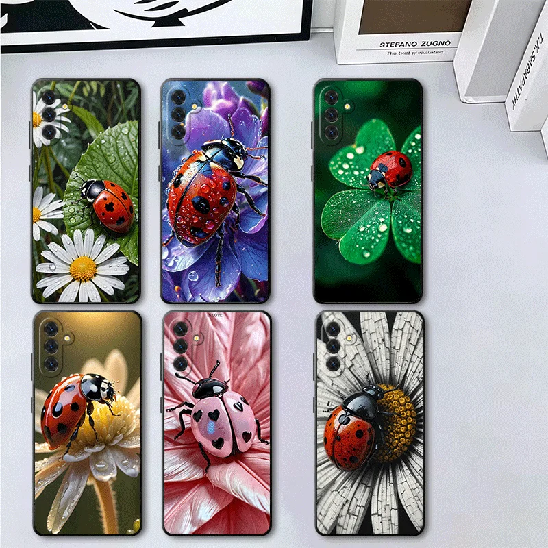 Seven-Spotted Red ladybug Soft Phone Case for Samsung A17 A37 A57 A16 A26 A36 A56 A15 A25 A35 A55 A14 A24 A34 A54 A13 A23 A33 A5