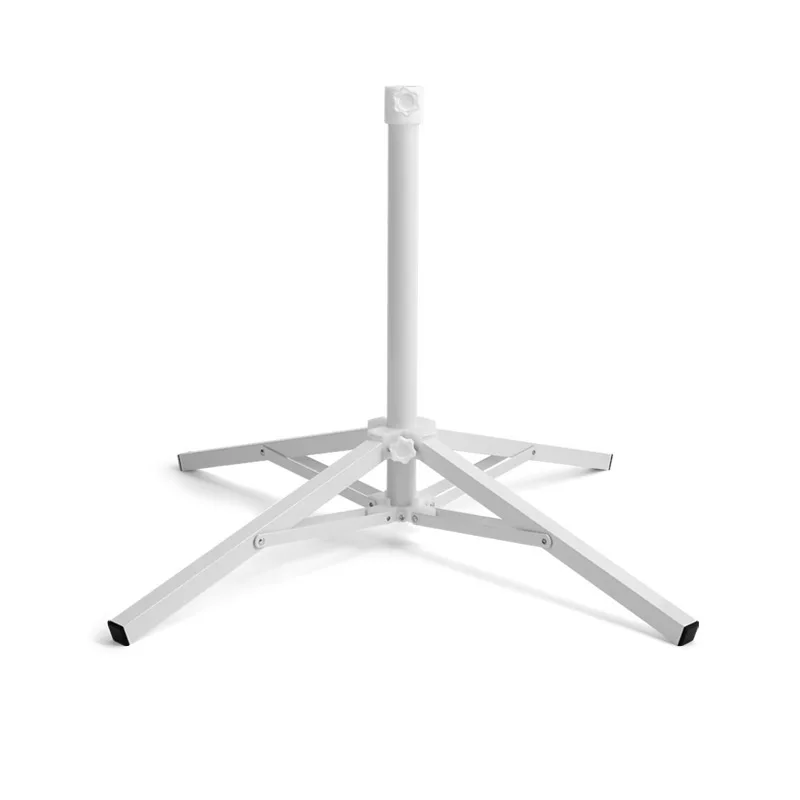 JMZ Large Outdoor Sun Umbrella Base Heavy Duty Iron Frame Four Legged Fixed Stand for Patio Garden Beach Square Cross Folding