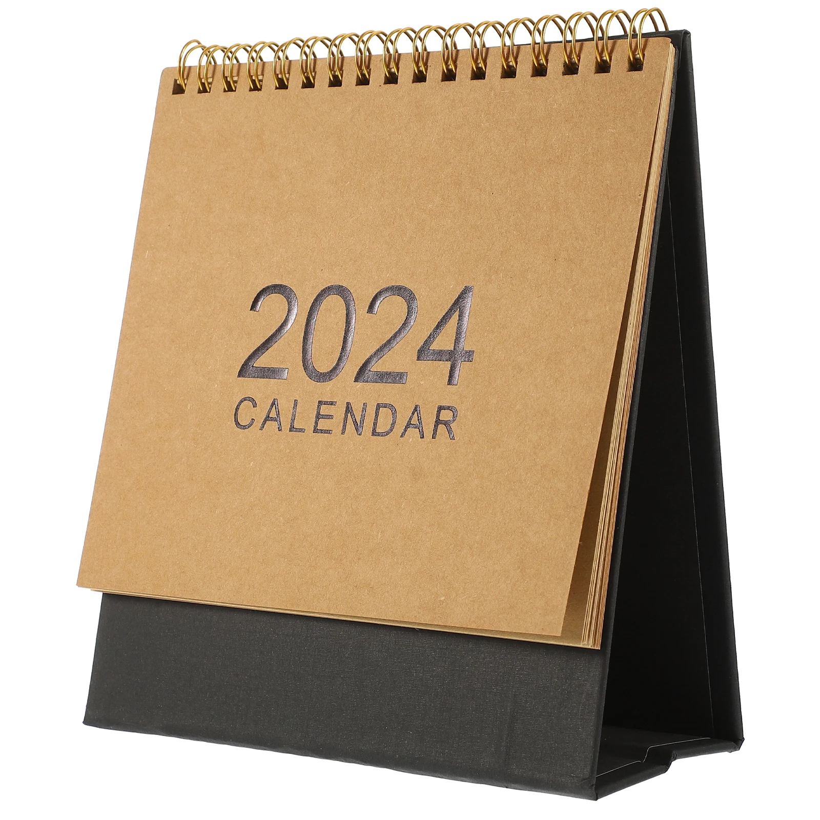 

2024 Desktop Calendar Simple Desk Organizer Notepad Planner Monthly Function Retro Decorative Standing Table