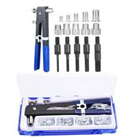 86PCS Rivet Nut Tool Kit Set Blind Rivet Nut Hand Riveter Wrench Threaded Insert Rivet Nut Gun with Metric Rivet Nuts Assortment