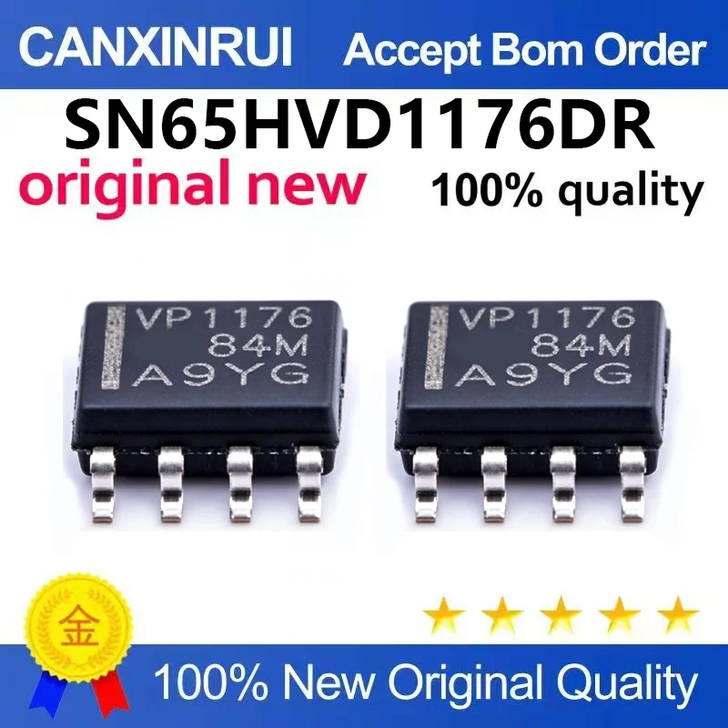 （5pcs-100pcs)New imported SN65HVD1176DR silk screen VP1176 line transceiver IC chip packaging SOP-8