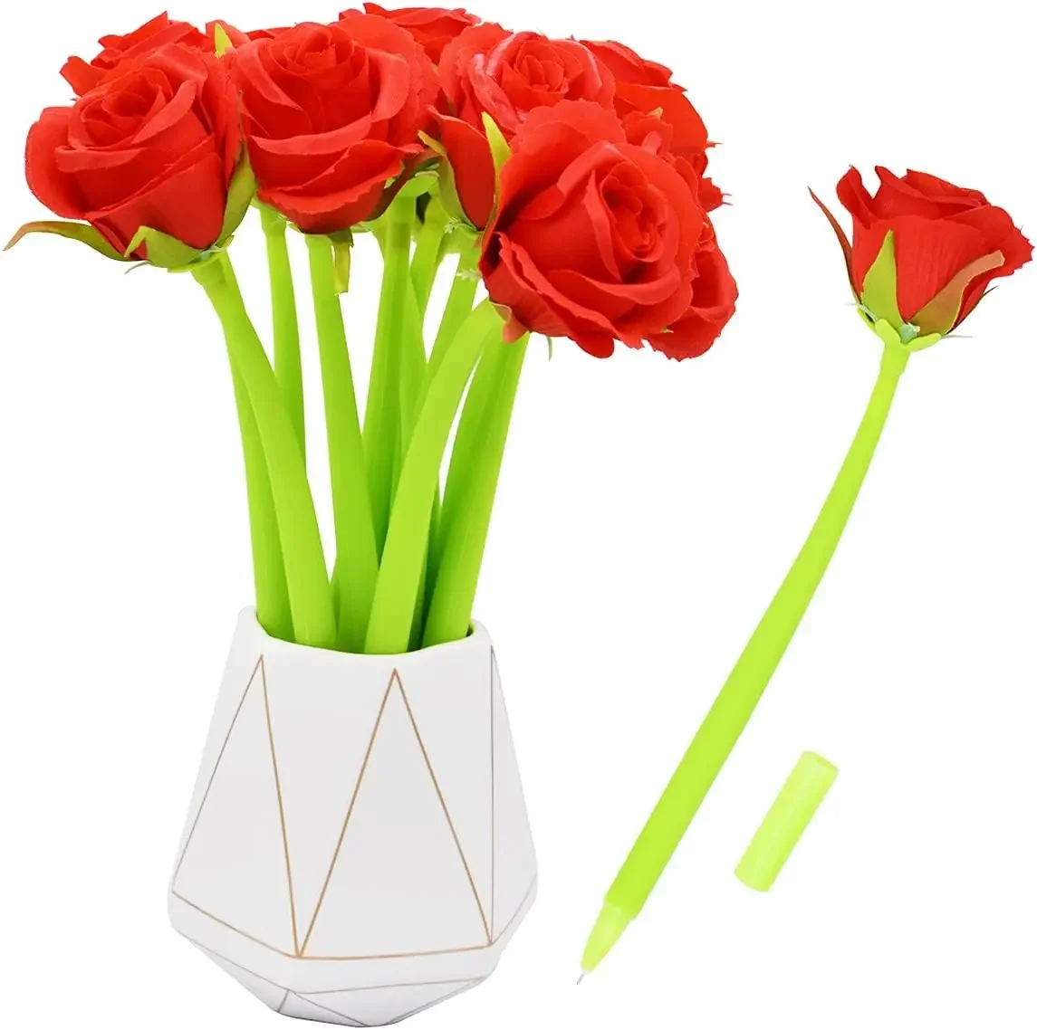 

4 шт., креативная гелевая ручка с искусственными цветами на День святого Валентина, гелевая ручка для дома, офиса, школы, принадлежности для студентов