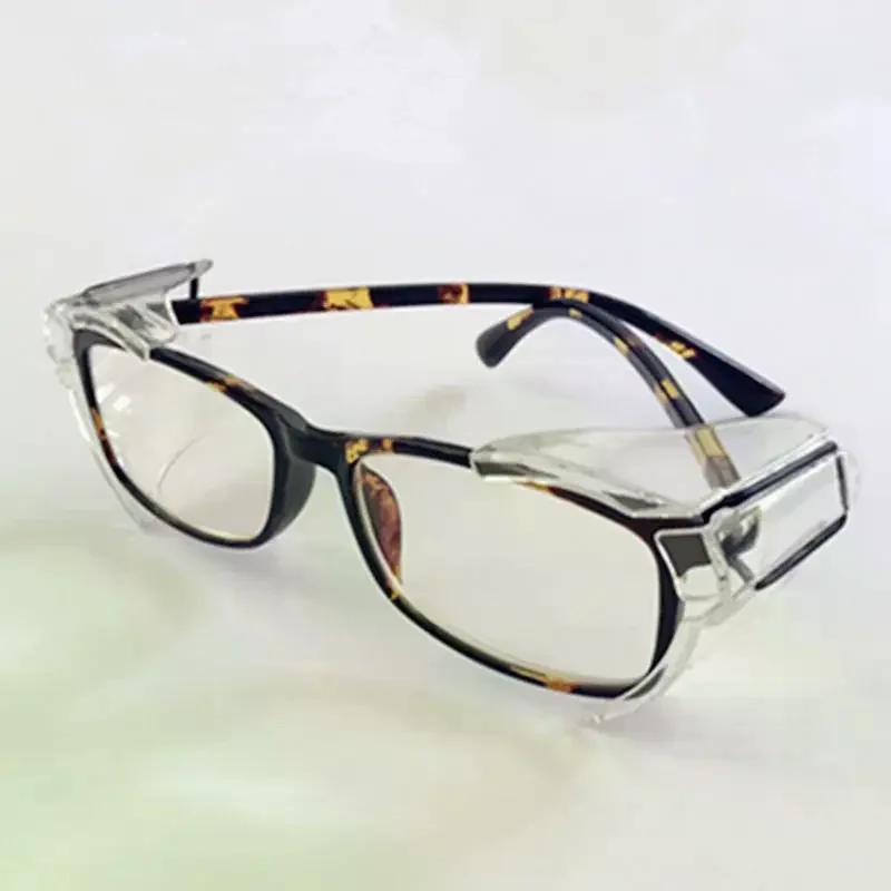 1Pair Clear Safety Glasses Side Guard Transparent Eye Protection Attachment For Regular Eyeglasses Lab Work Industrial Use