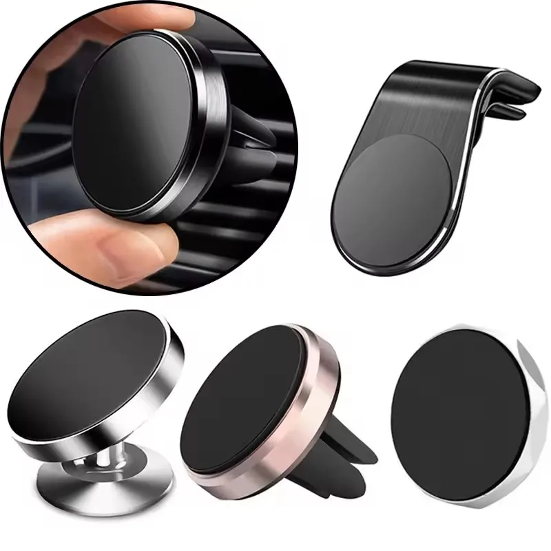 Metal Magnetic Car Phone Holder Mini Vent Clip Super Magnetic Car Phone Holder Mobile Phone Mount for IPhone 12 13Samsung Huawei