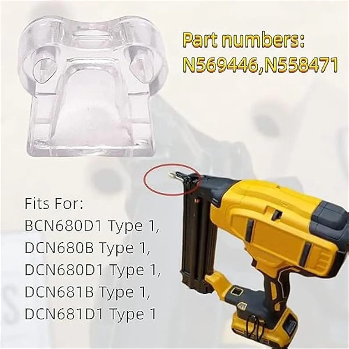 40PCS N558471 N569446 Nailer No Mar Tip for DCN680B DCN681B DCN680D1 DCN681D1