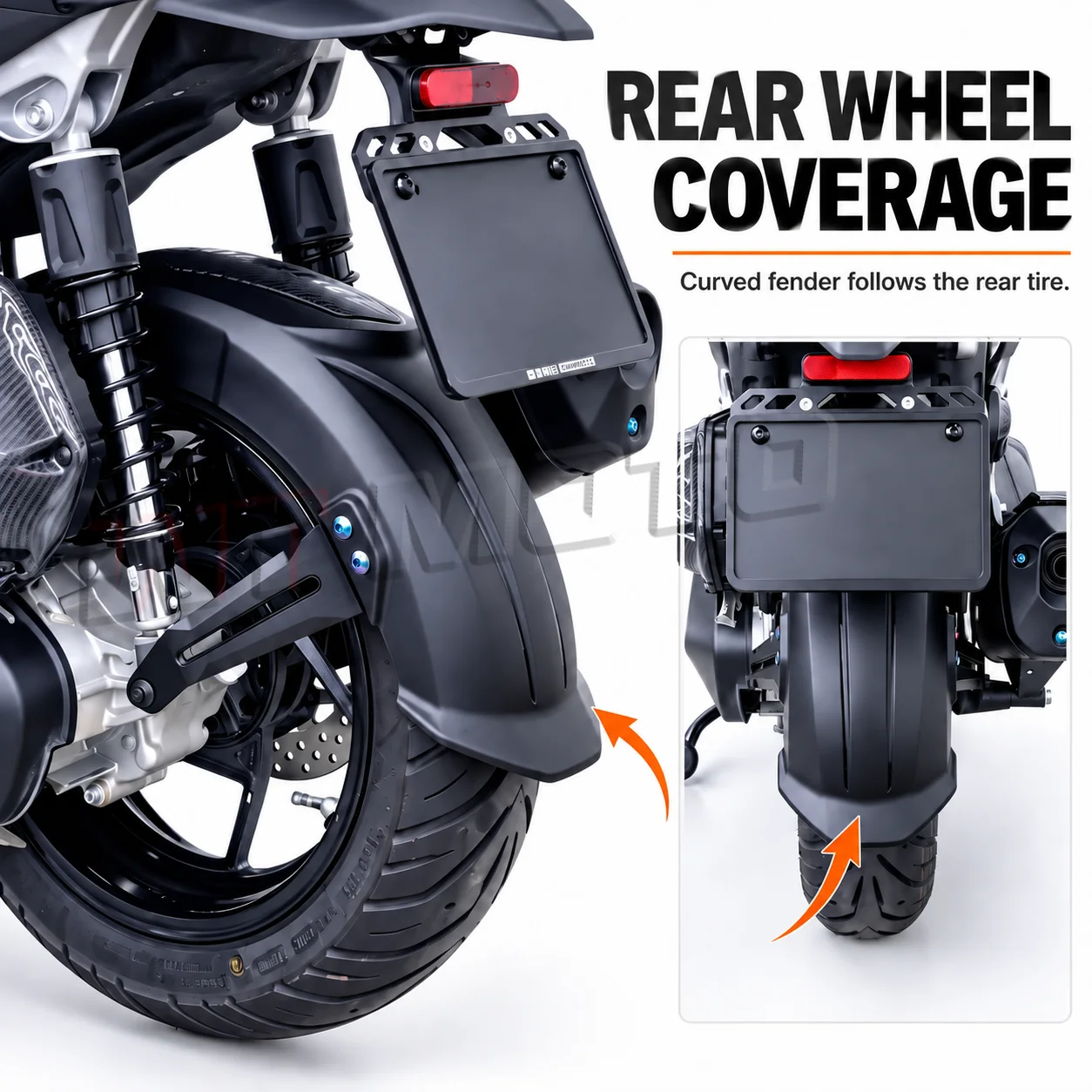 Motorcycle Lengthened Rear Mudguard Fit ZONTES 150V /150X 125X 125V , Rear Fender Extender Mod Parts