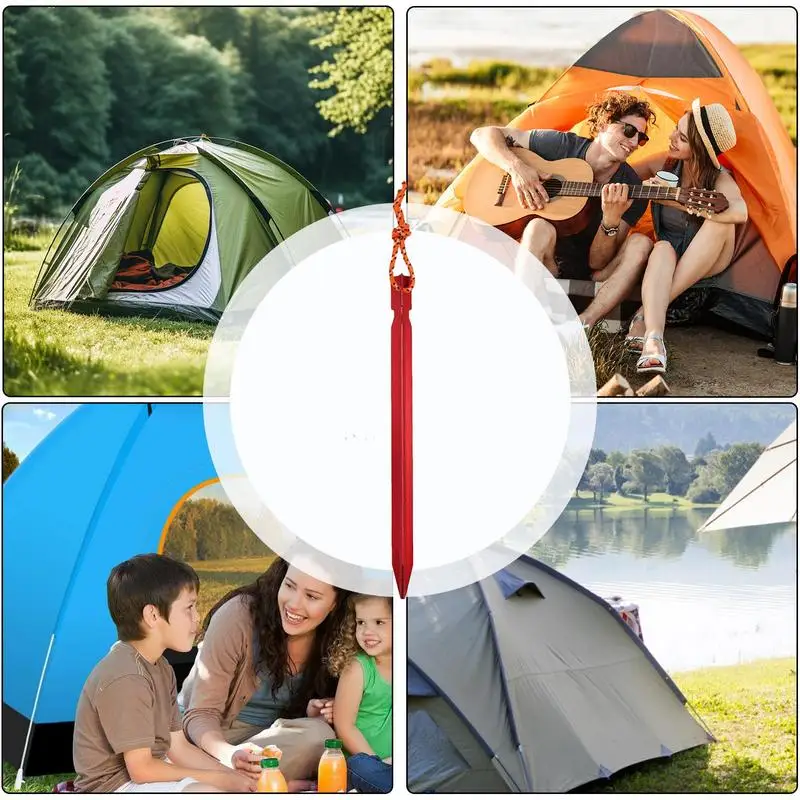 18CM Aluminum Alloy Tent Pegs Nail with Rope Camping Hiking Equipment Outdoor Traveling Tent Accessories For Camping Tent