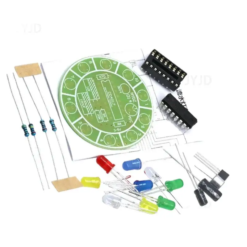 CD4017 カラフルな音声制御回転 LED ライトキット電子製造 diy キットスペアパーツ学生研究室