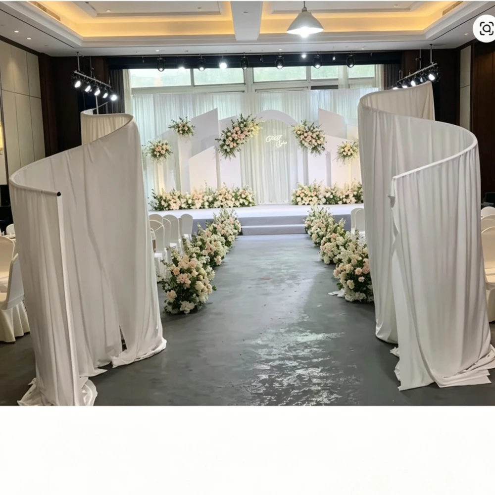 

Luxurious White Wedding Props Arch Decoration Backdrop Curtain Drape for Wedding Events Ceremony Decoration