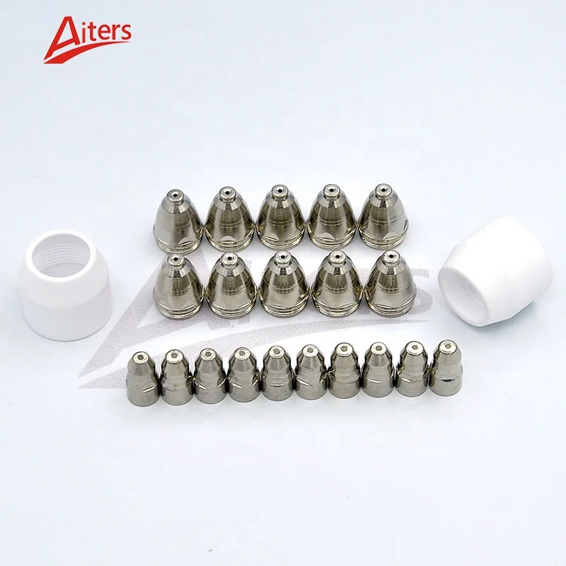 

P80 Kit 22pcs Plasma Cutting Nozlze and Electrode Ceramic Shield Welding Consumables Plasma P80 Torch Gun P80 Electrode Nozzle