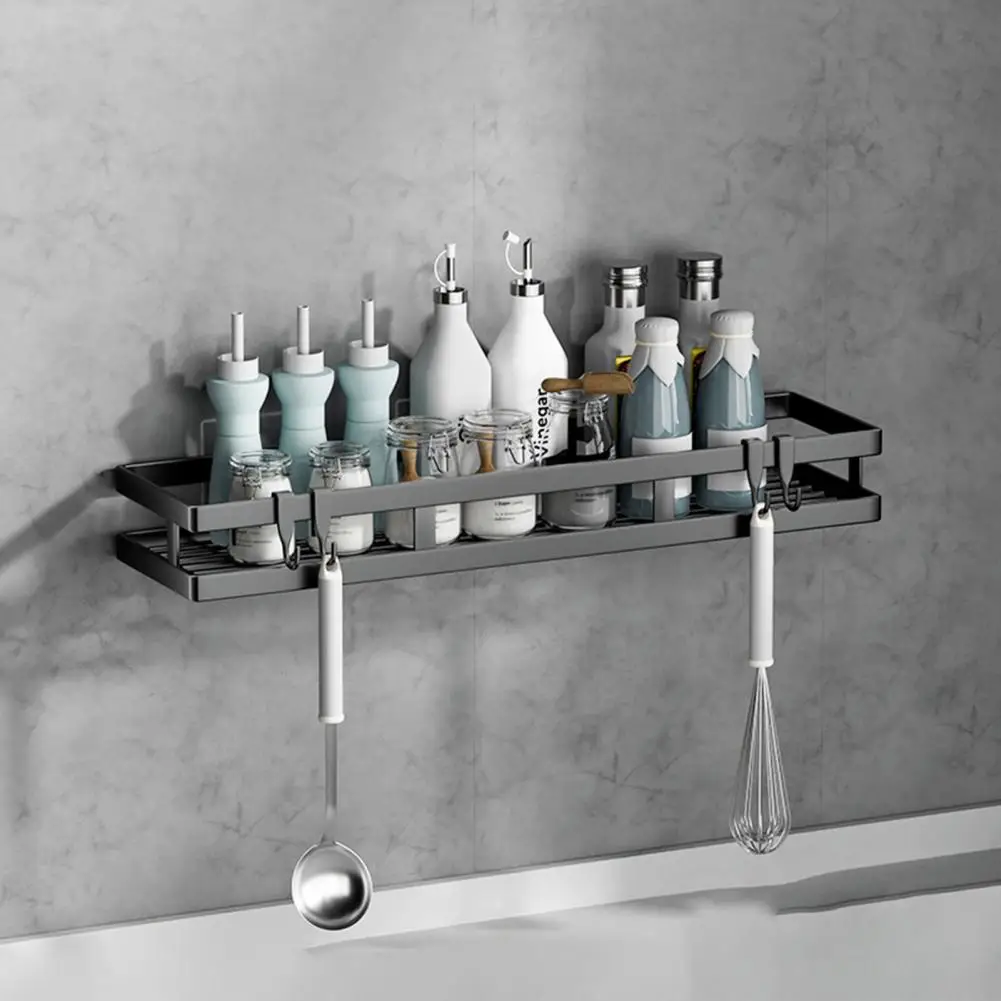 Storage Shelf  Useful Easy to Install Reusable  Wall Mounted Kitchen Storage Holder Kitchen Supplies