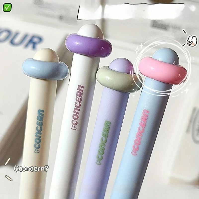 5-Piece Set of Cloud-Shaped Retractable Gel Pens with Random Colors, Black Ink, Ins-Style, Simple and Elegant, Essential for Study and Office Use, Black Signature Pens