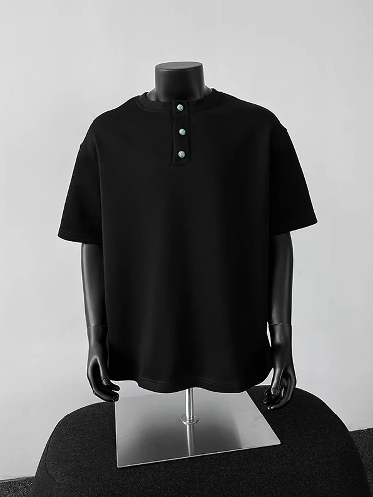 

Bla Henry Collar irt ort Sve Мужская футболка Sle Summer Cleanfit American Heavyweight Trendy Brand f Sve