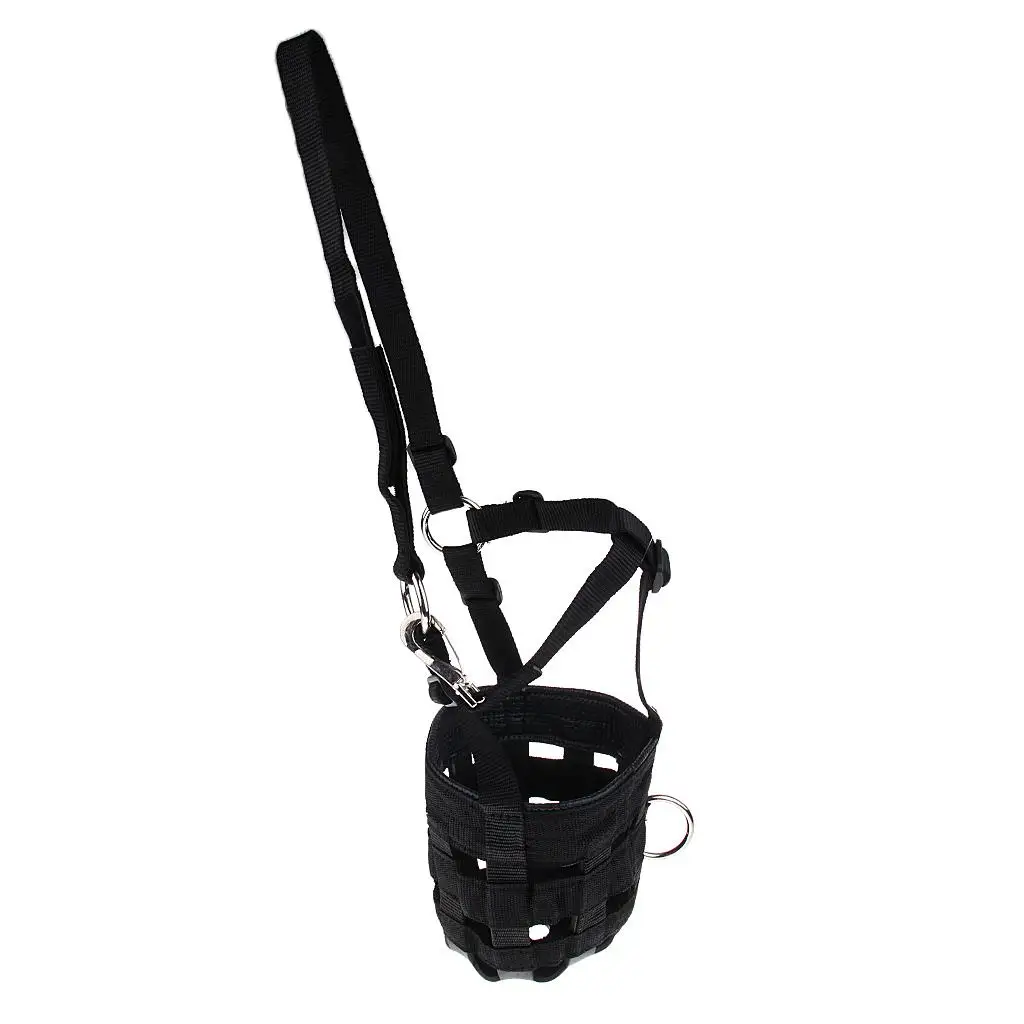 Horse Pony PP Belt Grazing Muzzle W/ Halter Adjustable Chin Head Collar