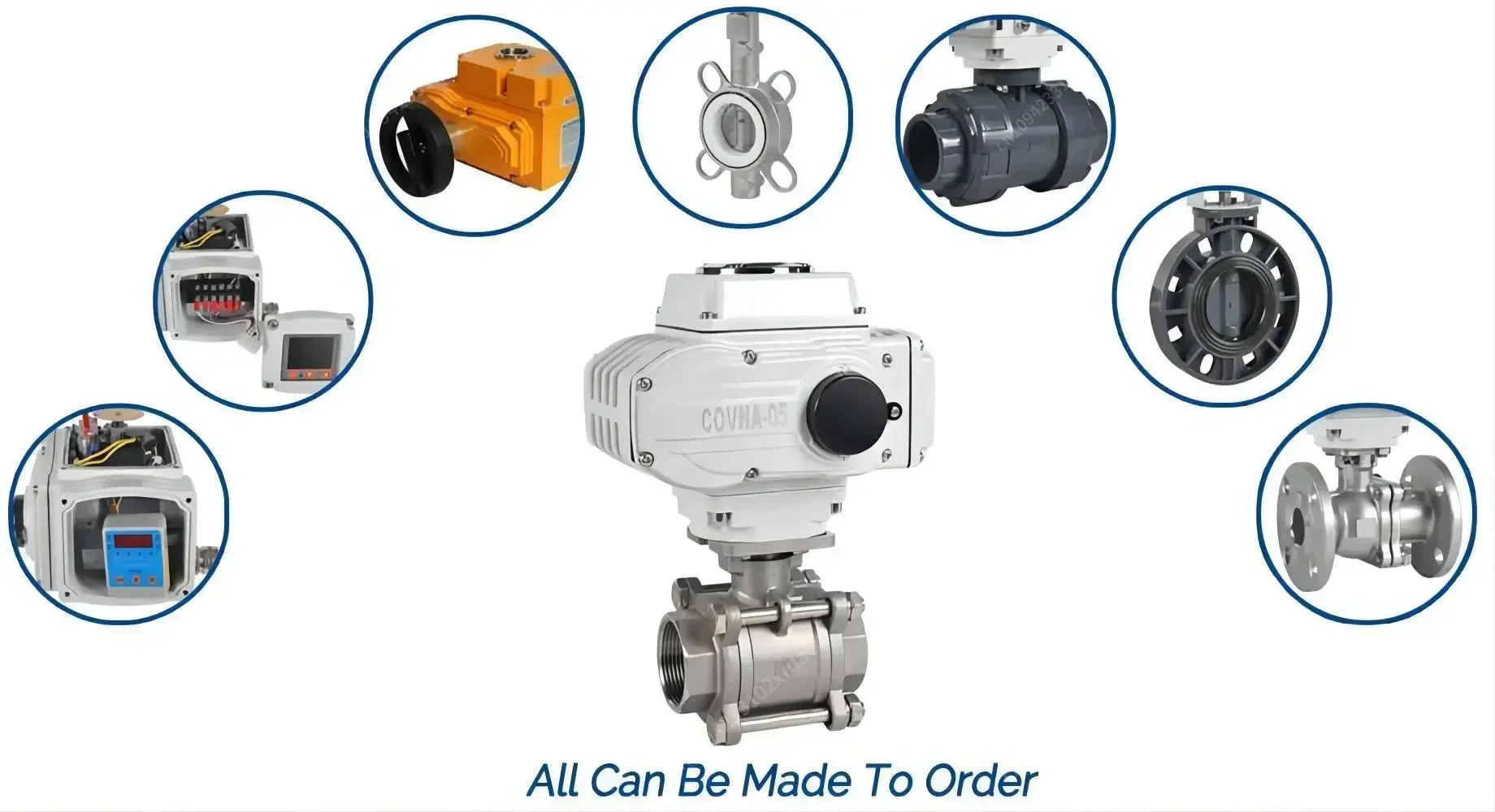 New   COVNA Electric Motor Operated Valve 12V 3 Piece On Off Electric Actuator Ball Valve Stainless Steel Ball Valve