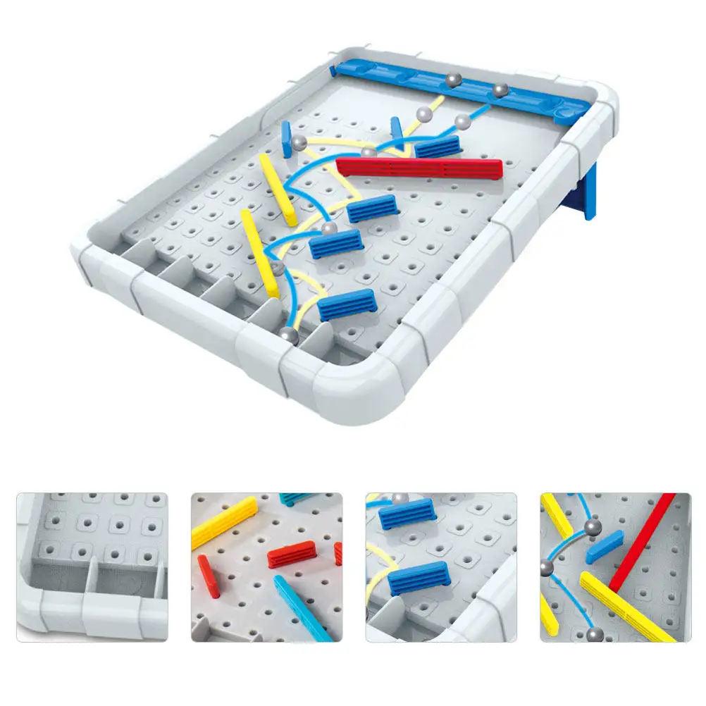 1 szt. Marmurowa Gra Labiryntowa Interaktywna Gra Pinballowa Labirynt Zabawka Jasnoszara Trening Myślenia Puzzle dla Dzieci Chłopców Dziewcząt
