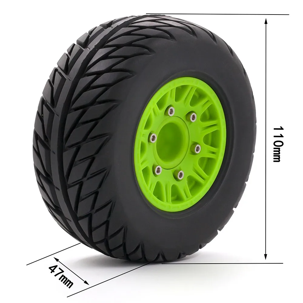 For 1:8 1:10 Trax Slash Vika Huanqi 727 110mm Tire Rc Car Model Short Card General Road Tire Upgrade Tire Adapter 12mm/14mm/17mm