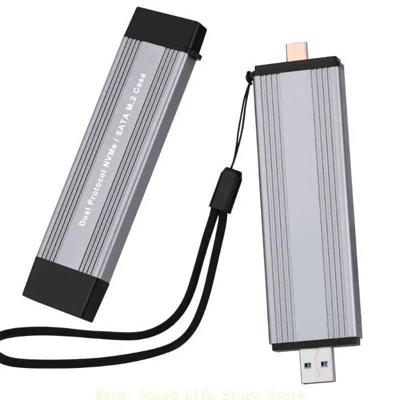 

02DA 2 in 1 USB Type-C M.2 SSD Case 10Gbps Support M.2 NVMe PCIe M.2 SSD Hard Disk SSD Enclosure Protector
