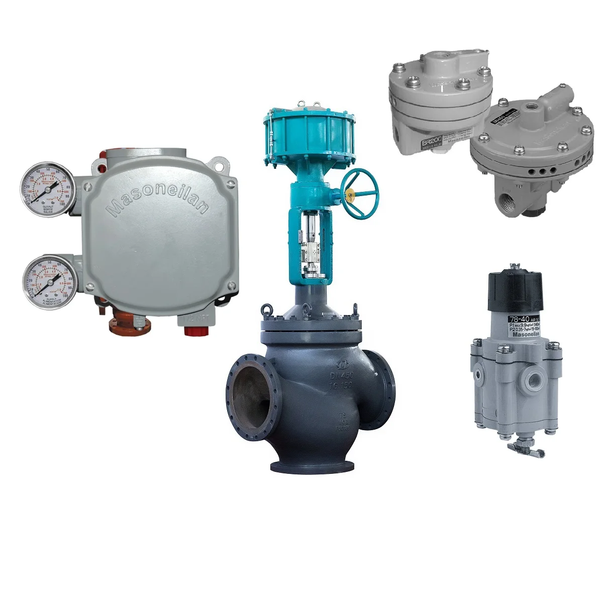 Chinese New Diameter Three-way Valve with Masoneilan Valve Positioner Regulator and BR200 BR400 Amplifier Stock Supplier