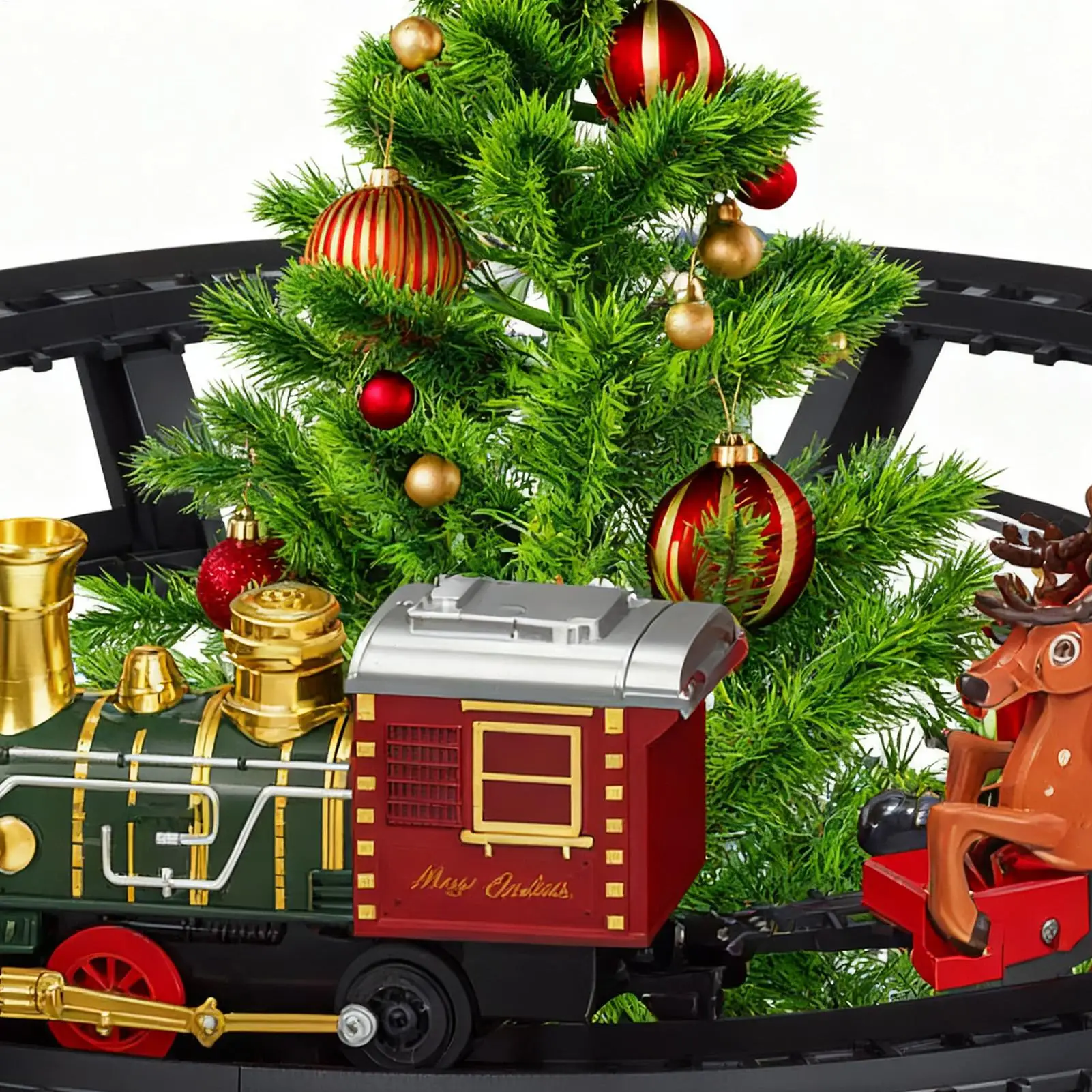 

Christmas Tree Train Set Rechargeable Toy With Track Around The Tree Electric Train Set With Light And Music For Kids Ages 3