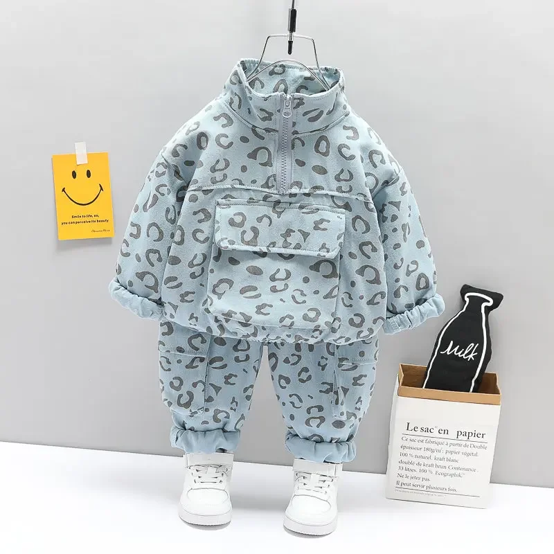 Hot Sport New Spring Autumn Cotton Children Clothes Kids Boys Girls Full Printe Hoodies Pants 2Pcs/Set Out Kid Fashion Clothing