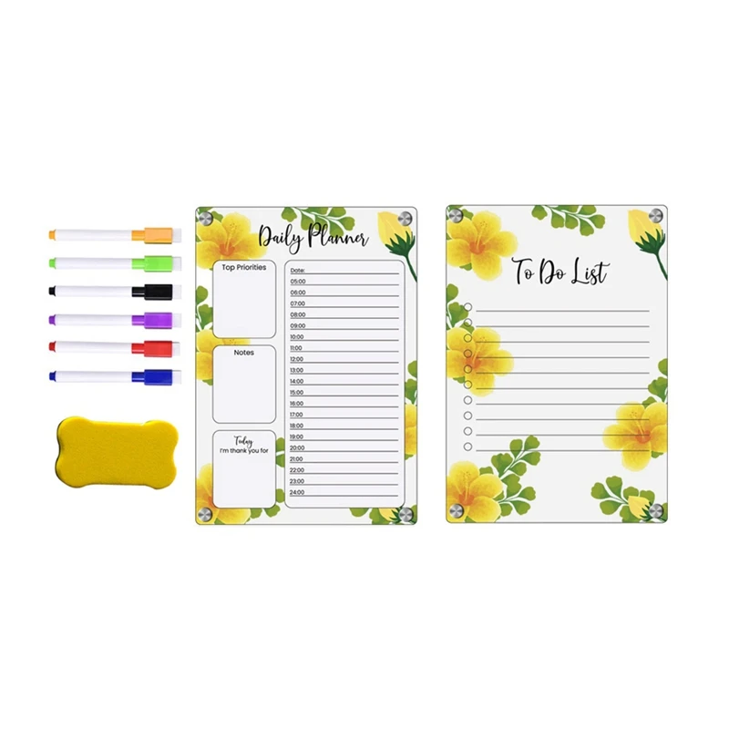 냉장고를 위한 지울 수 있는 쓰기를 가진 자석 아크릴 일일 계획 메모 보드