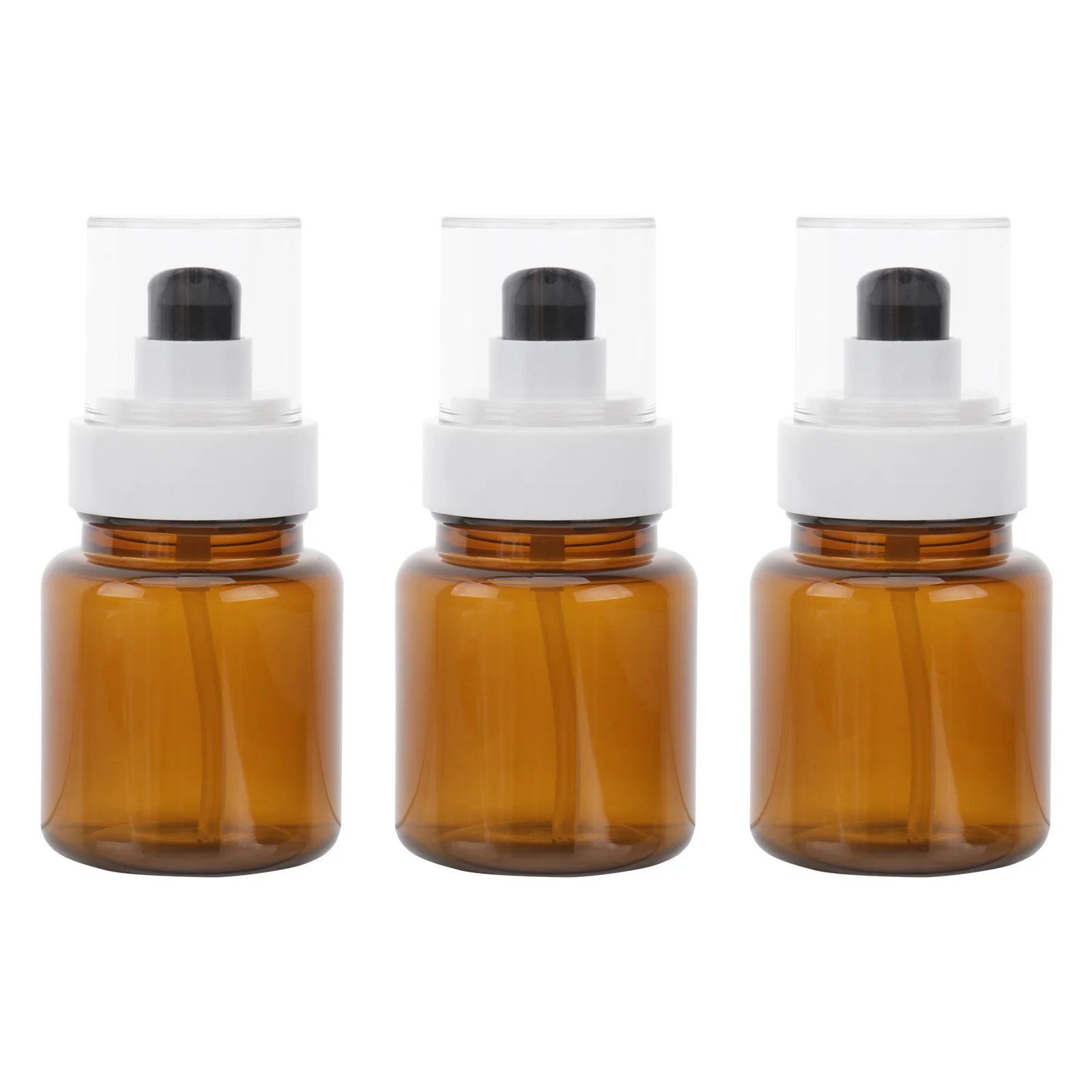 

3pcs Empty Pump Bottle Brown Portable Essential Oil Travel Toiletry Refillable Container