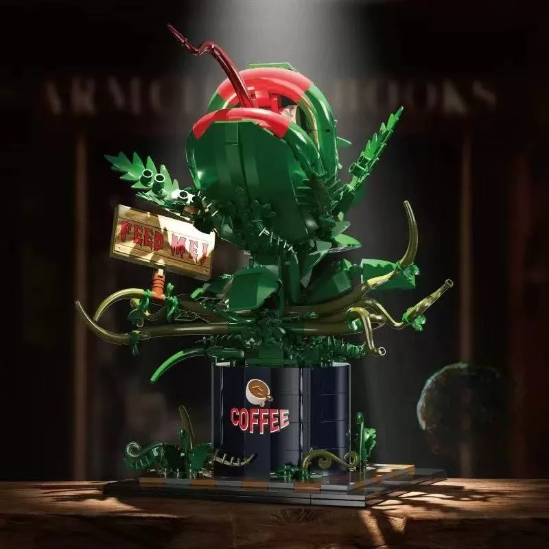 

Креативная модель растения-пираньи в горшке Moc Crazy Green, идеальный праздничный подарок для семьи и друзей