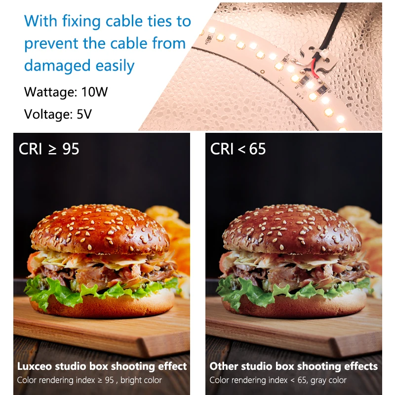 12" Photo Studio Lightbox with 120pcs LED Lights CRI 95+ Dimmable Photography Tent Kit for Jewelry Small Items Product Shooting