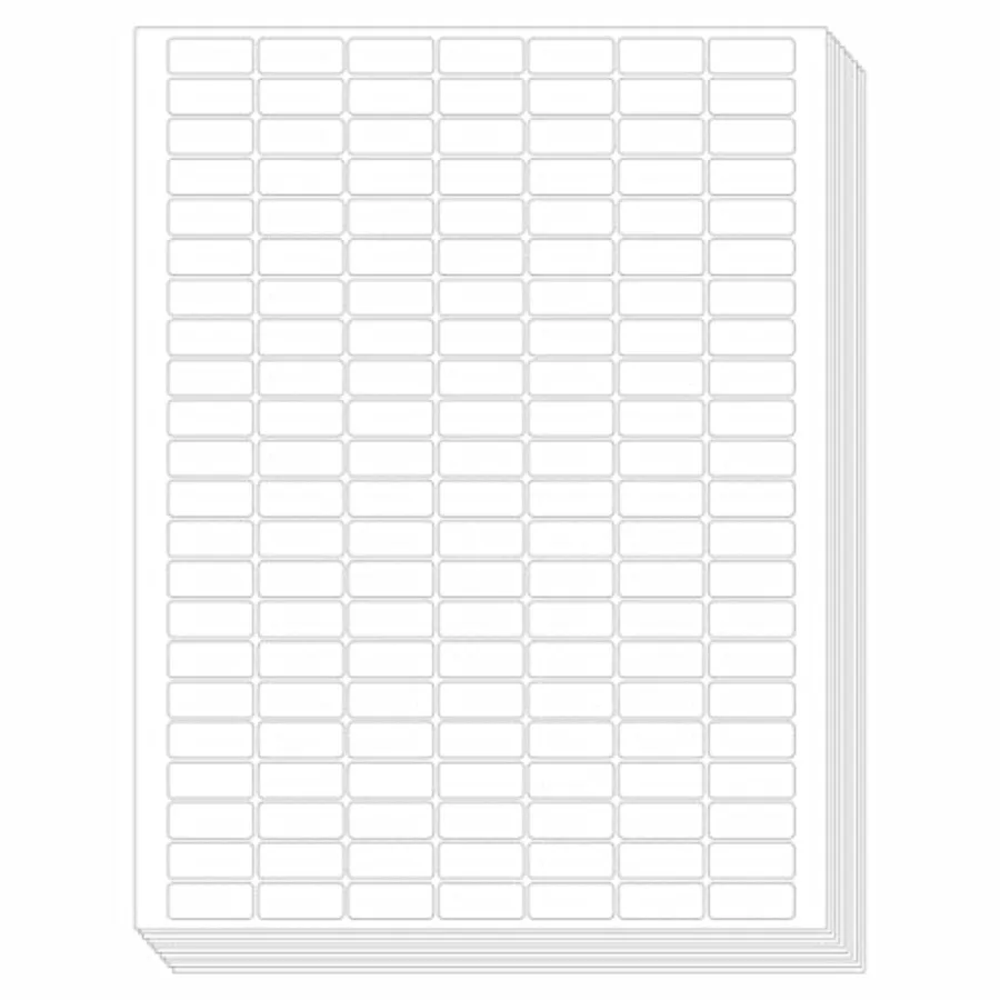 

1540 White Rectangular Labels, White Code Labels Water/Oil/Tear Proof Stickers Removable No Residue for Bins, Kitchen Container