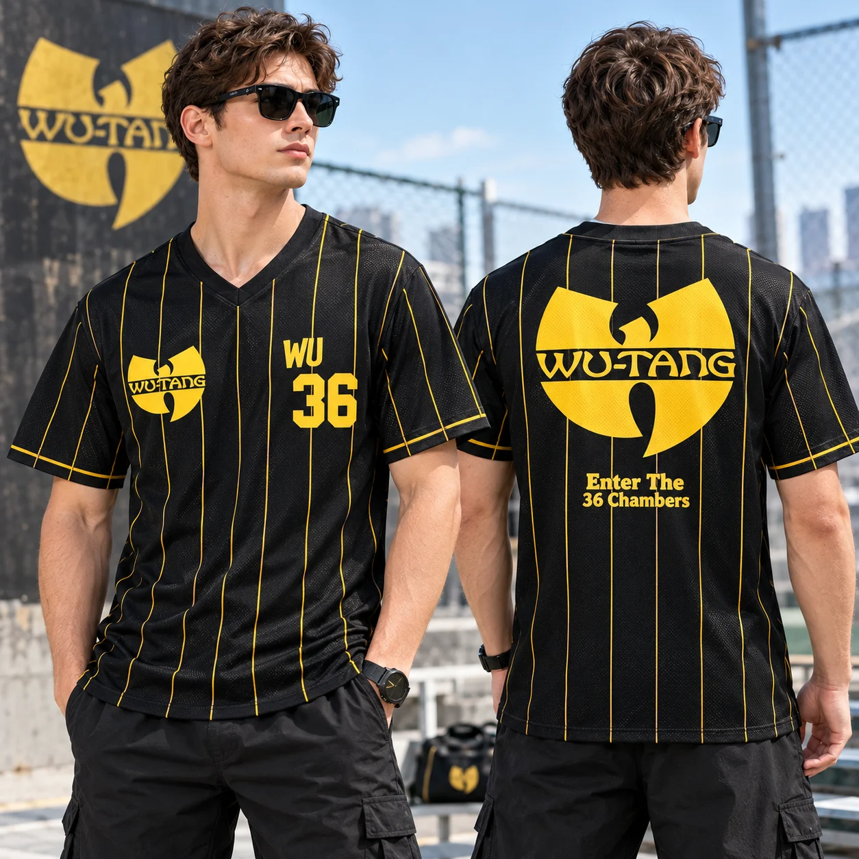Unisex 2026 Wu-Tang Clan Retro 3D Printed Baseball Shirt Breathable Lightweight Outdoor Sports Top Y2k Streetwear Style