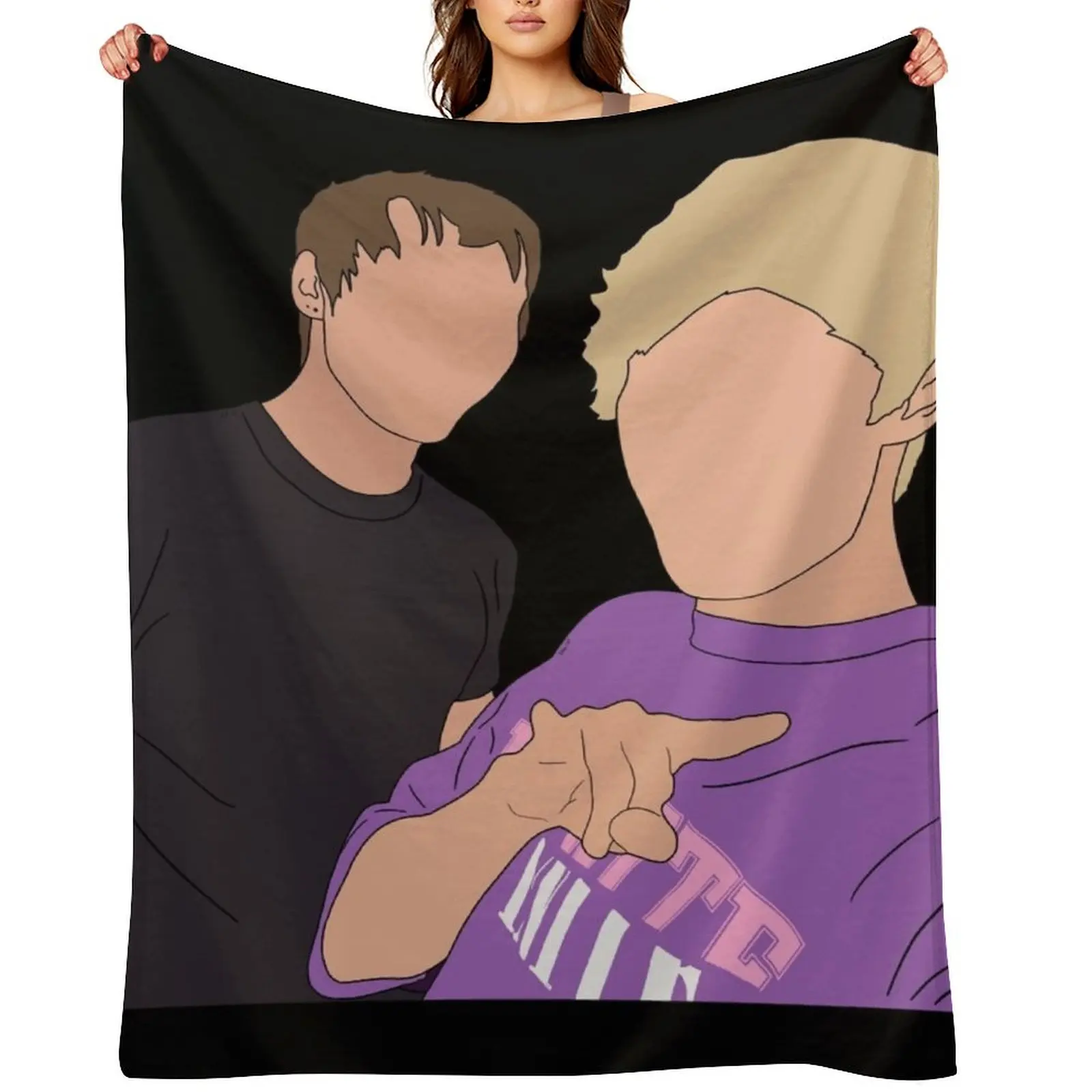 

Sam & Colby 1 Throw Blanket Picnic anime Plush Blankets