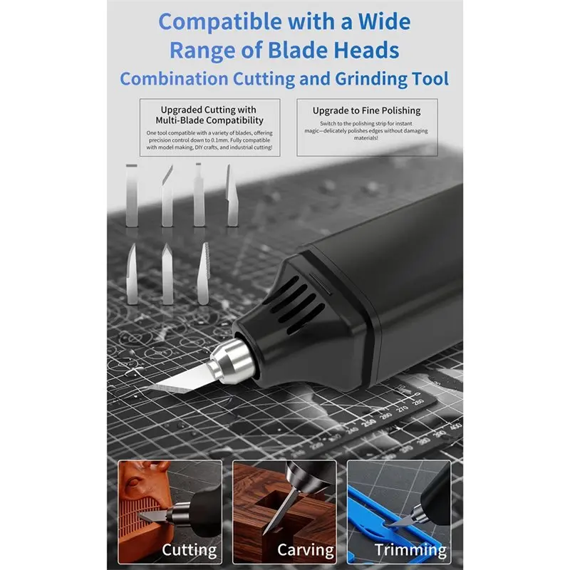 [HOT!】 Pro Handheld Ultrasonic Cutter Cutting Tool For Models& Crafts-Precise Electric Carving EU Plug