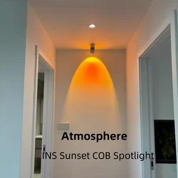 Sunset Spotlight Wall Washer Foldable 350°Rotating Living Room Entrance 220V Shapes of hills Sunset Lighting Ambience Lamps