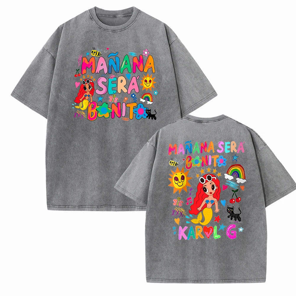 Karol G Manana Sera Bonito Shirts Harajuku O-Neck Cotton Vintage T-Shirts Fans Gift Tops