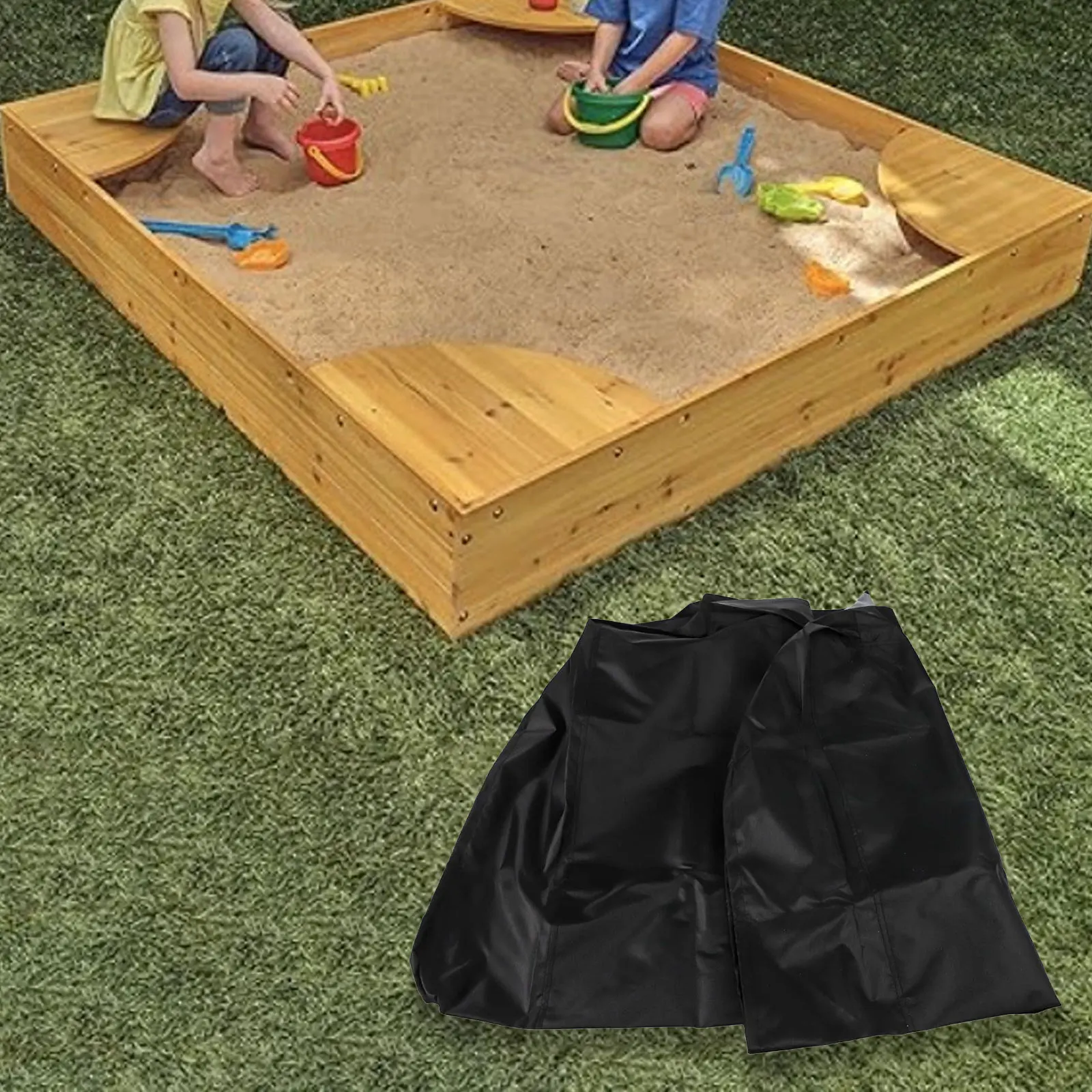 

Защитный чехол для песочницы на открытом воздухе, пылезащитный, для детских площадок, 120*120*20 см, с завязками, для игровых зон на улице