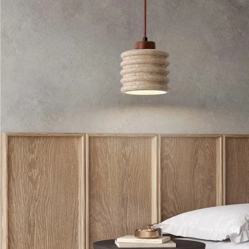 Nordic Wabi-Sabi Yellow Travertine Mini LED Pendant Lights Multiple Styles Decorative Lighting for Bedroom Living Room Home Use view 5
