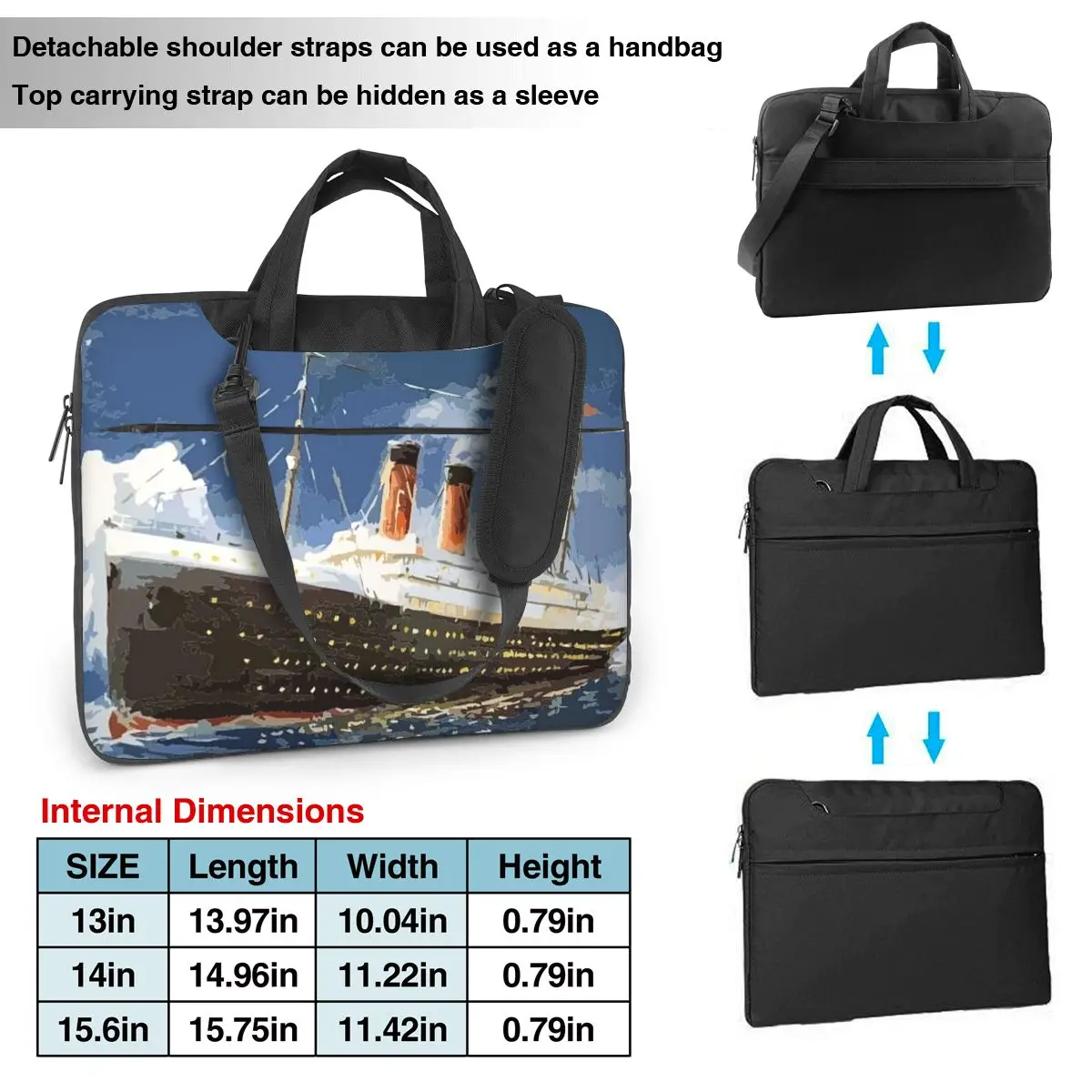 The Most Popular Ship Of All Times, Titanic. Laptop Bag Shockproof Case Computer Bag 13 14 15.6 Inch Crossbody Laptop Pouch