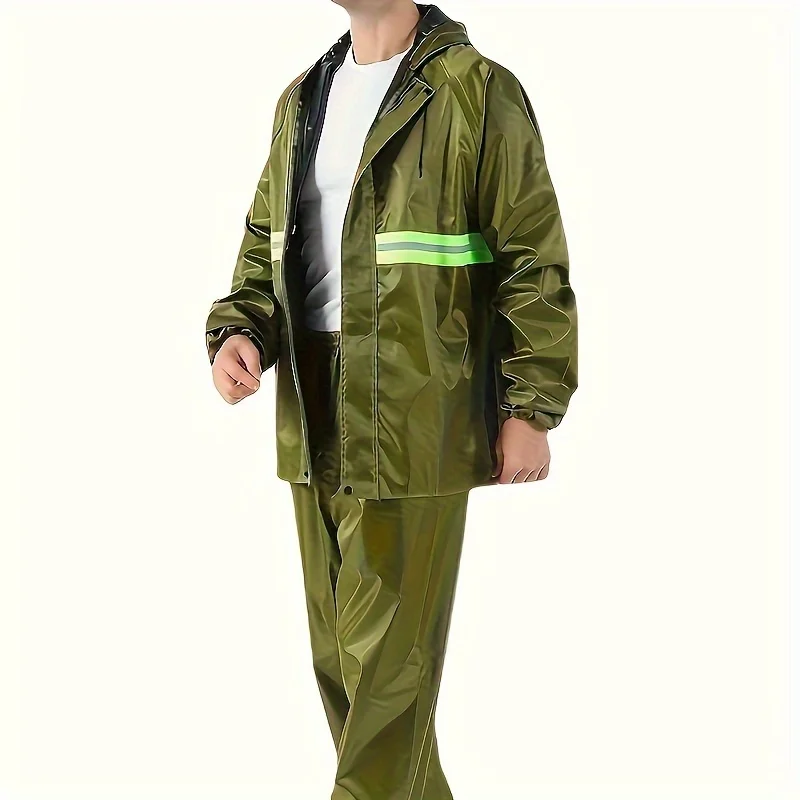 1pc Raincoat And Rain Pants, Outdoor Travel Raincoat For Camping Adventuring, Adult Split Raincoat, Thick And Durable Raincoat