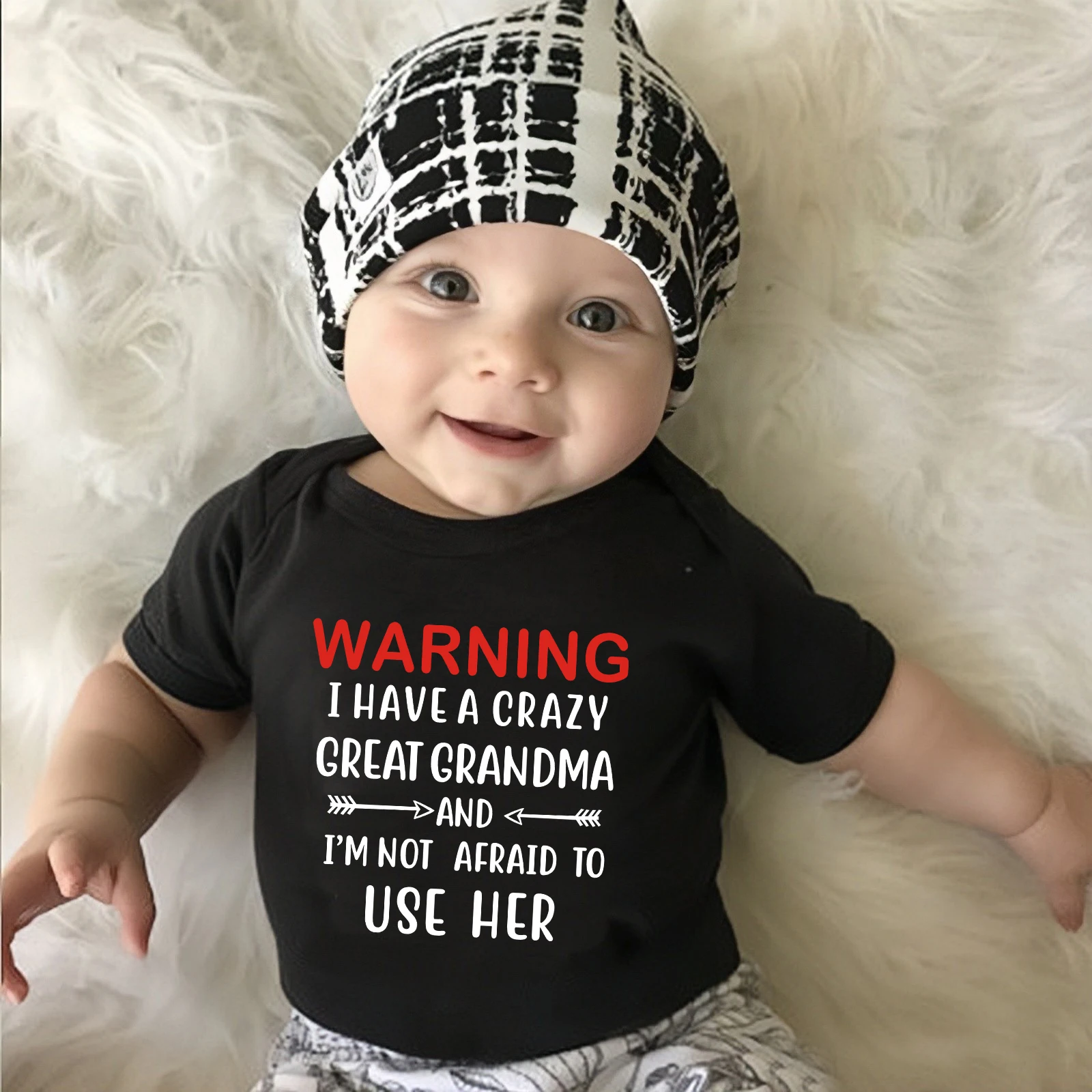 

I Have A Crazy Great Grandma Printed Baby Bodysuit Cute Summer Short Sleeve Rompers Body Baby Boys Girls Jumpsuit Clothes