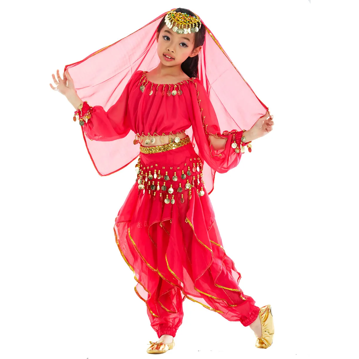 

Children's Belly Dance Set Children's Indian Dance Performance Costume Performance Set