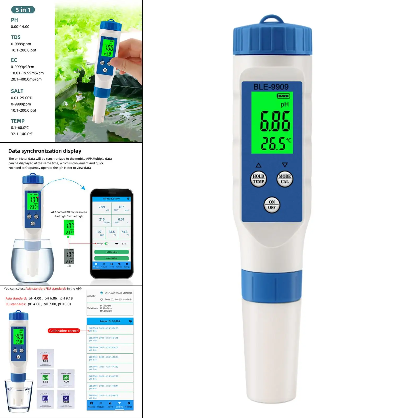 

Pen Type Water Quality , 04.00PH 1.5V Tds EC Meter for Fish Tanks Aquariums Swimming Pools Pond
