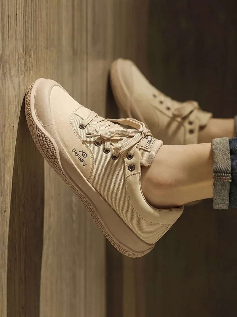 Men's Casual Sport Shoes Fall Season Retro Work Shoes Anti-Slip Wear-Resistant Soft Bottom Labor Protection Cloth Shoes